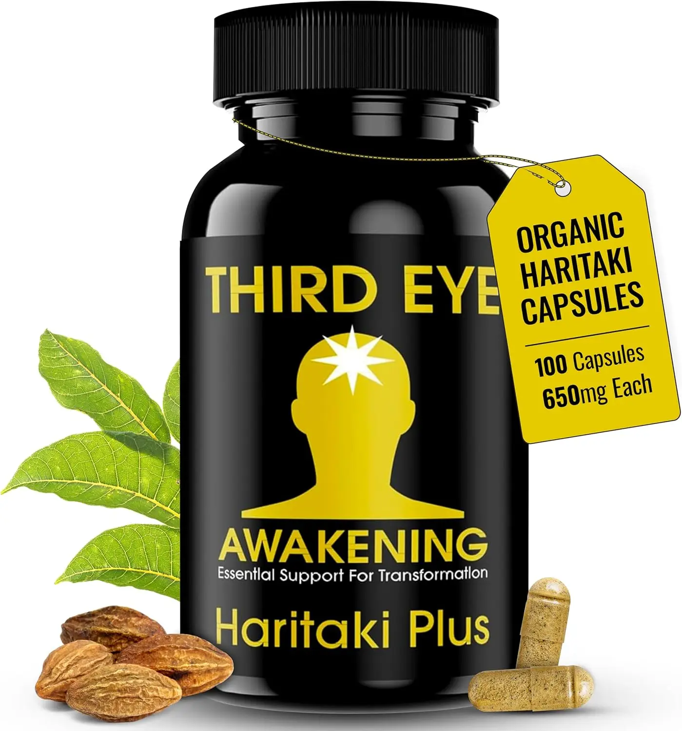 Third Eye Awakening - Yogic Super Brain Food - Haritaki- Enhance Intuition Pineal Gland Digestion Fitness Healthcare Natural Supplement Dietary Edible