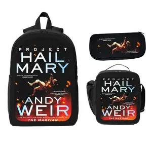 Project Hail Mary Space Backpack Set 3PCS School Bag with Lunch Box Pencil Case Sci-Fi Student Backpack Lightweight Durable Travel Daily Use TikTok Viral Aesthetic Bookbag Back to School Stylish Cute Gift for Boys Girls Teen
