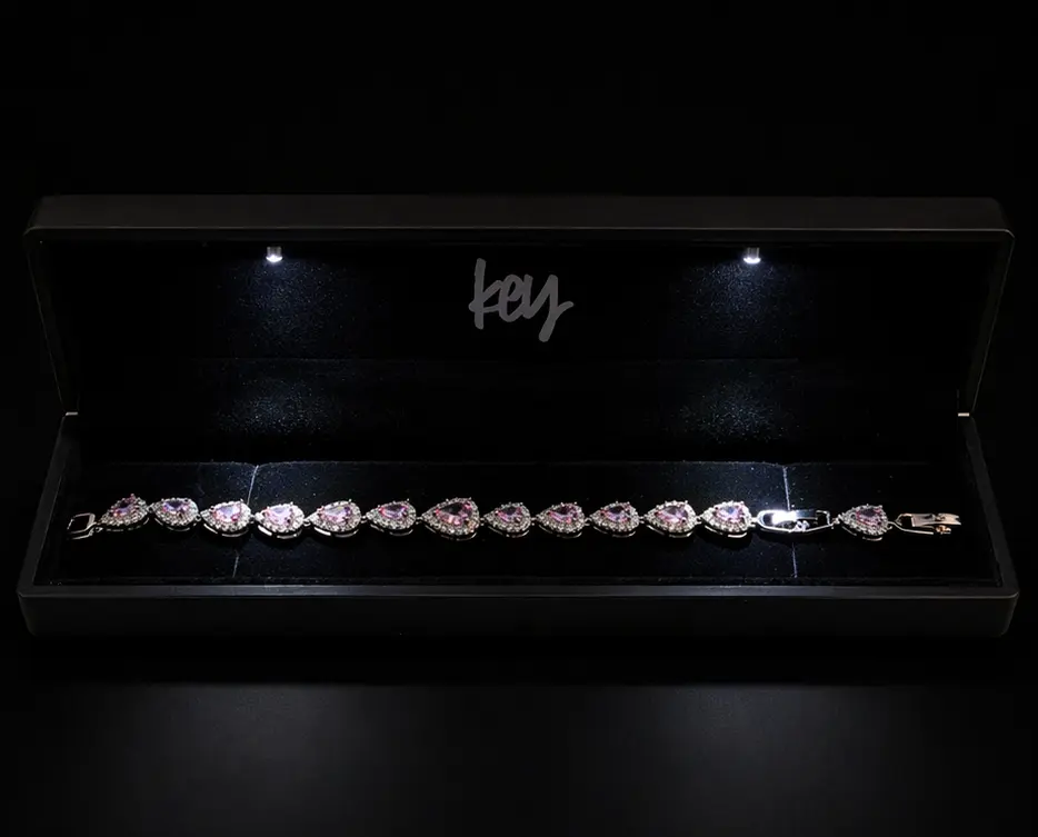 Key Jewelry Pink Tear Drop Bracelet 7in+1.25in extension