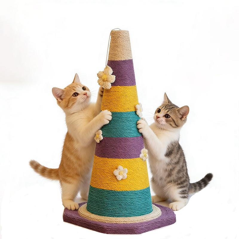 Premium Interactive Cat Tree Scratching Post – Durable Indoor Sisal Rope, Hanging Ball, Stable Base & Vibrant Design. Satisfies Natural Scratching Instincts & Protects Furniture.