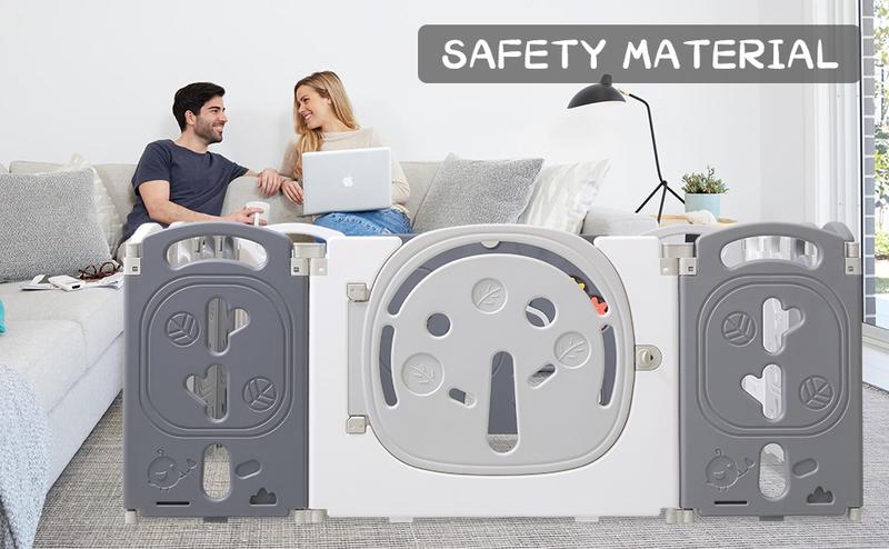 Baby Playpen - Foldable Toddler Play Area with Safety Gates, Portable Design for Indoor & Outdoor Use, Includes 14 Panels for Kids Activity Centre