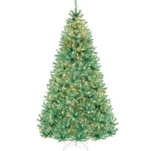 Best Choice Products Pre-Lit Artificial Christmas Tree – LED or Incandescent Lights, Metal Stand, Multiple Colors & Sizes (4.5–12ft)