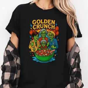 The Golden Crunch Horror Movie Scary T-Shirt, Golden Girls Halloween Shirt, Spooky Blood Moon Parody Tee For Fans