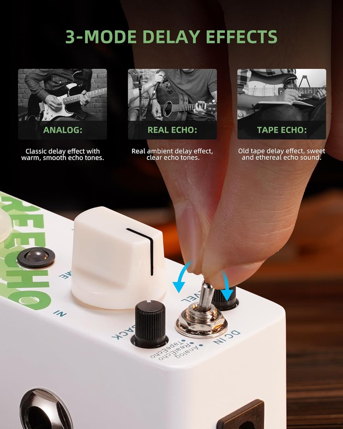 LEKATO Electric Guitar Bass Effect Pedal,Distortion/Pitch Box/Overdrive/Looper/Drummer/Noise Killer/Delay/Compressor Mini Pedal with True Bypass