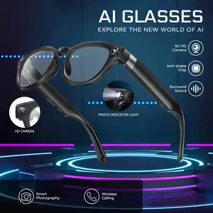 Super AI Smart Glasses  8MP HD Camera, 4k Photos, 1080P Video, AI Real-Time Translation, Bluetooth Audio, Hands-Free Video Recorder for Travel, Sports, Multifunctional with Voice Assistant , wireless, wearable, sleek design