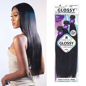Shake-N-Go Virgin Remy Hair Weave Glossy 3 Bundles Straight