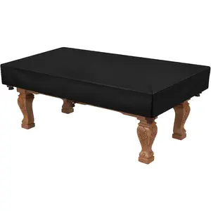 Light Weight Farbric Billiard Pool Table Cover Waterproof & Dustproof Air Hockey Table Cover Black Size 8