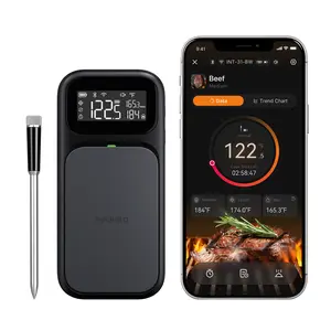 INKBIRD INT-31-BW Wireless Meat Thermometer, WiFi 5G and Bluetooth 5.4 Dual Connection, Multi-sensing Temperature Probe, NIST Approved Accuracy, High and Low Temp Alarms with Cooking Time Estimator