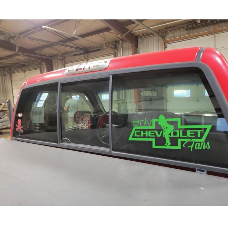 Chevrolet Only Fans Decal Sticker in Multiple Colors and Sizes car--=%2=- sticker=%2=-- car decal universal sticker=%2=- truck= adhesive vinyl