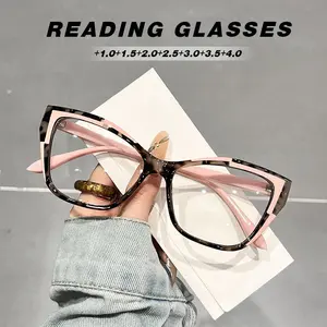 Fashion cat eye reading glasses for women, Reading Eyeglasses, anti-blue light, old-fashioned color-blocking frames, for elderly to read books, thread needles,1.0 to  4.0 Lightweight Durable Glasses
