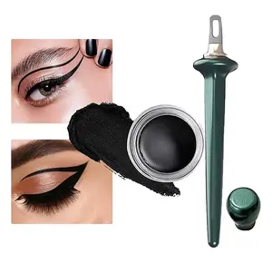 【Best Gift】Eyeliner Applicator Kit, Silicone Eyeliner Tool with Eyeliner Cream, Reusable Eye Liner For Shaky Hands Beginer Makeup Handle Cosmetic No-Skip Eyeliner Brush Eyelash Glue Extension Durable