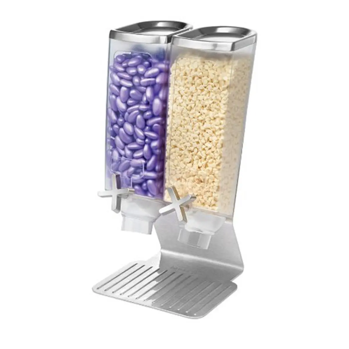 Rosseto Serving Solutions EZ514 2-Container Snack Dispenser with Stainless Steel Stand