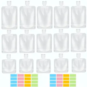 17-Piece Travel Bottle Set, Leak-Proof Reusable Clear Plastic Containers for Shampoo & Lotion, Multi-Pack Transparent Bottles for Travel Use, Makeup Container