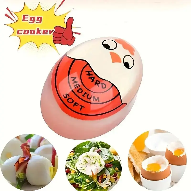 Egg Timer, 1 Count Cute Cartoon Egg Cooking Timer, Kitchen Gadget for Perfectly Cooked Eggs, Kitchen Timers, Kitchen Accessories, Utensils, Adjustable Timer