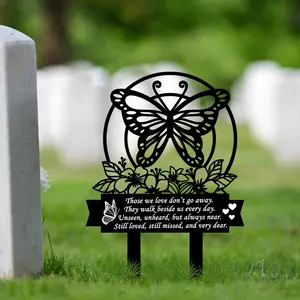 Butterfly Garden Pile, 1 Piece Outdoor Memorial Stake, Butterfly Yard Stake, Sympathy Garden Stake, Cemetery Decoration, Garden Supplies