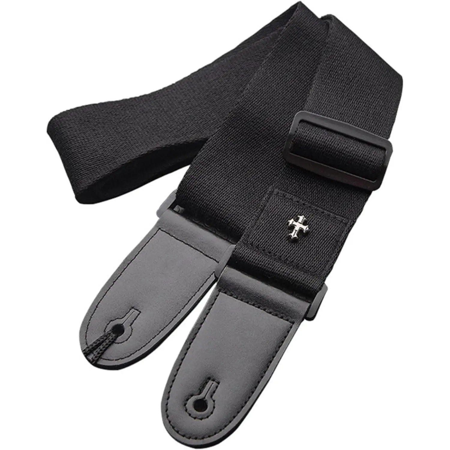 Adjustable Guitar Straps with Woven Design, Leather Ends, and Pick Pocket for Acoustic and Electric Bass Guitars