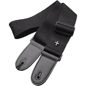 Guitar Strap, Bass Guitar Straps Acoustic Electric Woven Simple Leather Ends Adjustable  with Pick Pocket