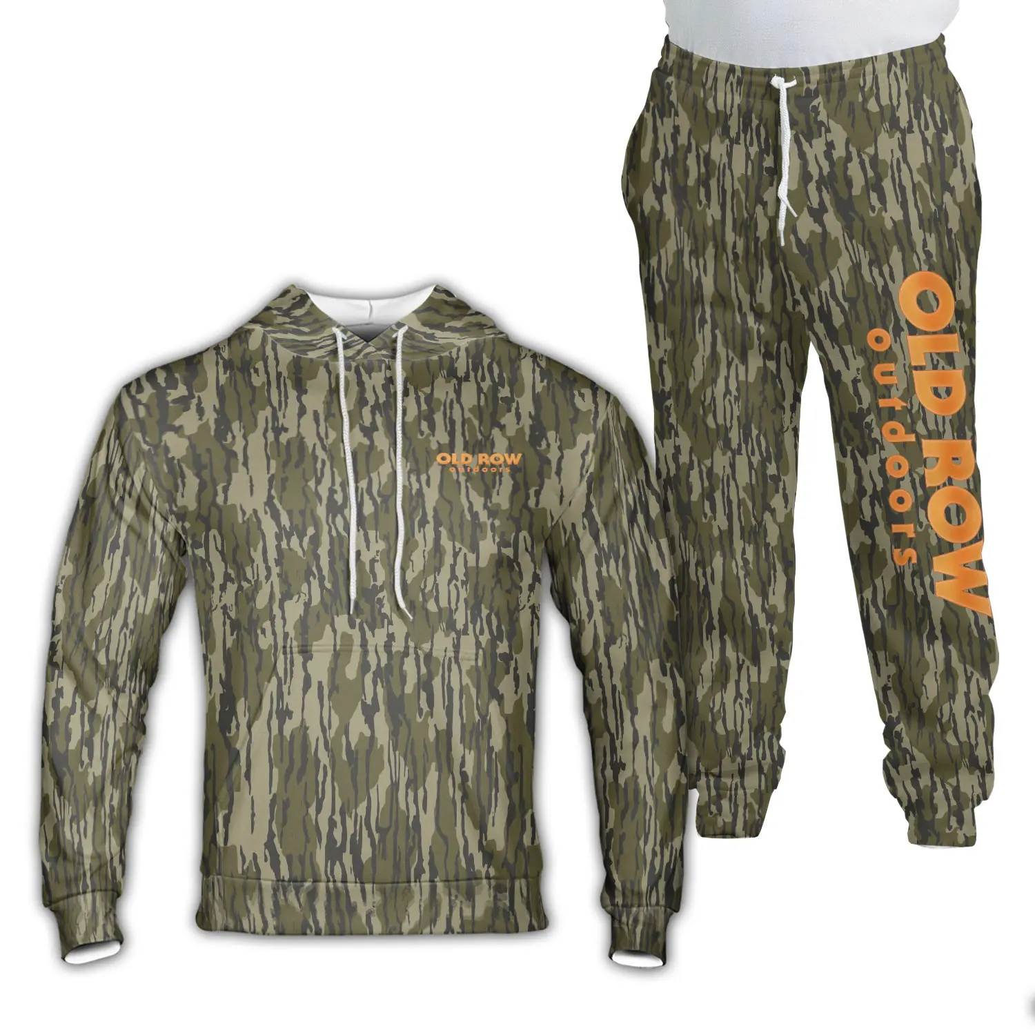 Mossy Oak x Old Row Outdoors Hoodie T-shirt Sweatpants, Hoodies and Sweatpants Set, Sizes S-5XL, Athletic Unisex Set – Soft Fabric, Perfect for Gym & Casual Wear - Designed by Brandona