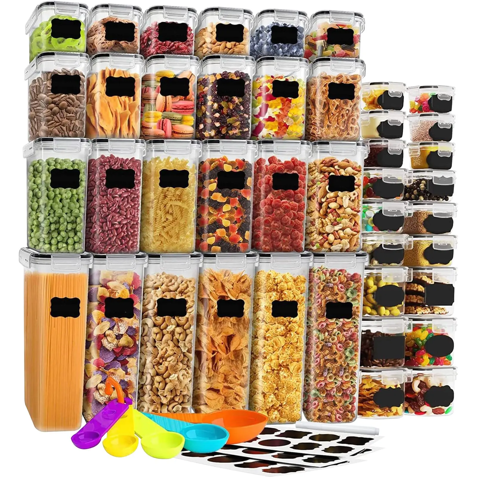 42 Pack Food Storage Containers Set with Lids Airtight Plastics Food Storage Container for Cereal