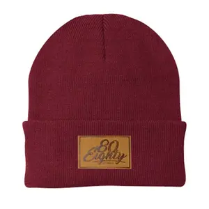 80eighty® Maroon Patch Beanie