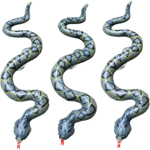 Inflatable Snake,3 Pack Fake Snakes 37.4 inch Large Inflatable Snakes for Garden Pool Halloween Decoration