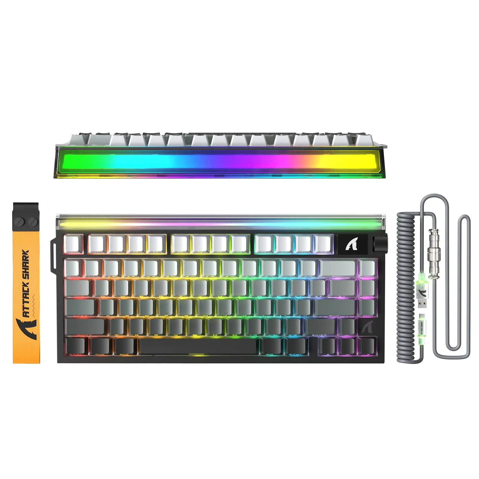 ATTACK SHARK R85 HE 75% Magnetic Wired Gaming Keyboard, Backlit Keyboard,8KHz Polling Rate Rapid Trigger,0.005mm RT Precision,256K Scan Rate,Custom Hot-Swappable,Web Driver PC Keyboard for Gamer/Win/Mac, Hot Swappable Keyboards