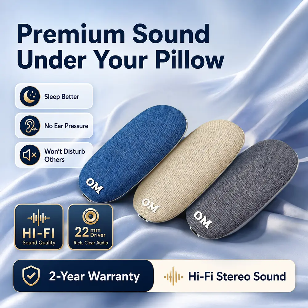 OrbisMist Wireless Sleep Speaker Pillow, Ultra-Thin Bluetooth Speaker for Sleeping, Relaxation & Bedtime, Portable Audio Speaker for Home