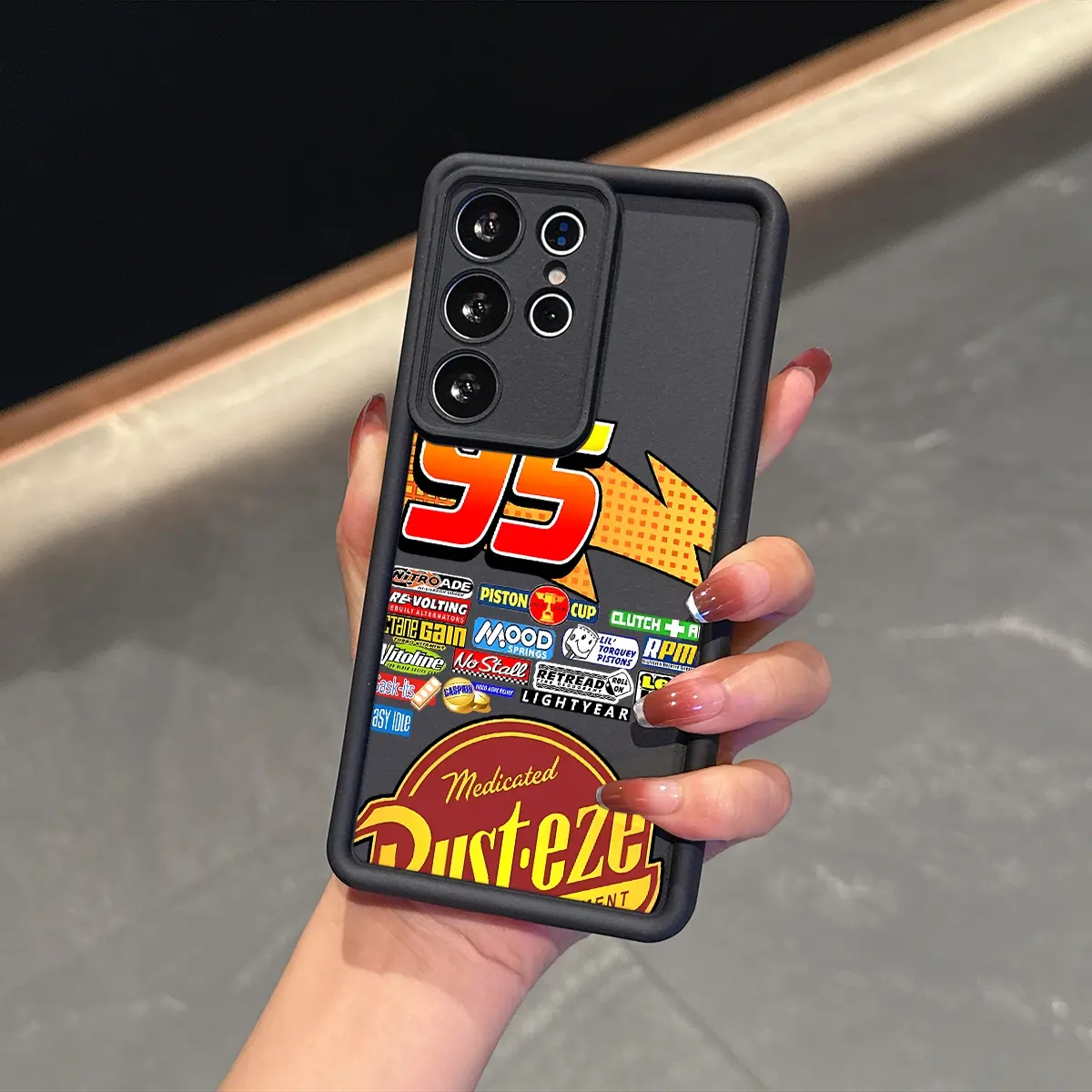 1 Lightning McQueen phone case, Samsung phone case, fashionable, creative, trendy, Animated, Protective Samsung Galaxy S/A series phone case, suitable for Galaxy S25/S26 phone case, compatible with Galaxy S20-S26, Galaxy A12-A55 phone case, Cover