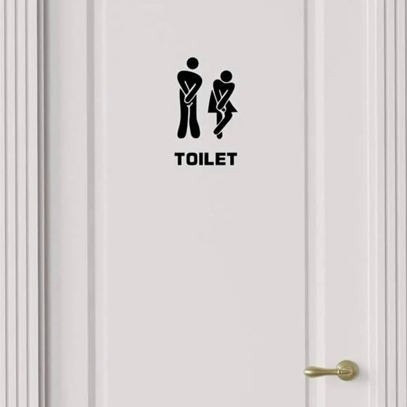 Toilet Sign Sticker, 1 Count Removable Waterproof Bathroom Decal, Home Decoration