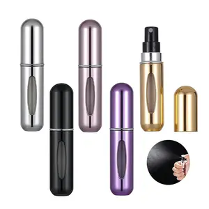 5-Piece Set 5ML Makeup Perfume Spray Bottles, Refillable Press Pump Dispenser, Portable Travel Size, Makeup Container Set, Ideal for Dates, Work, Trips, Parties