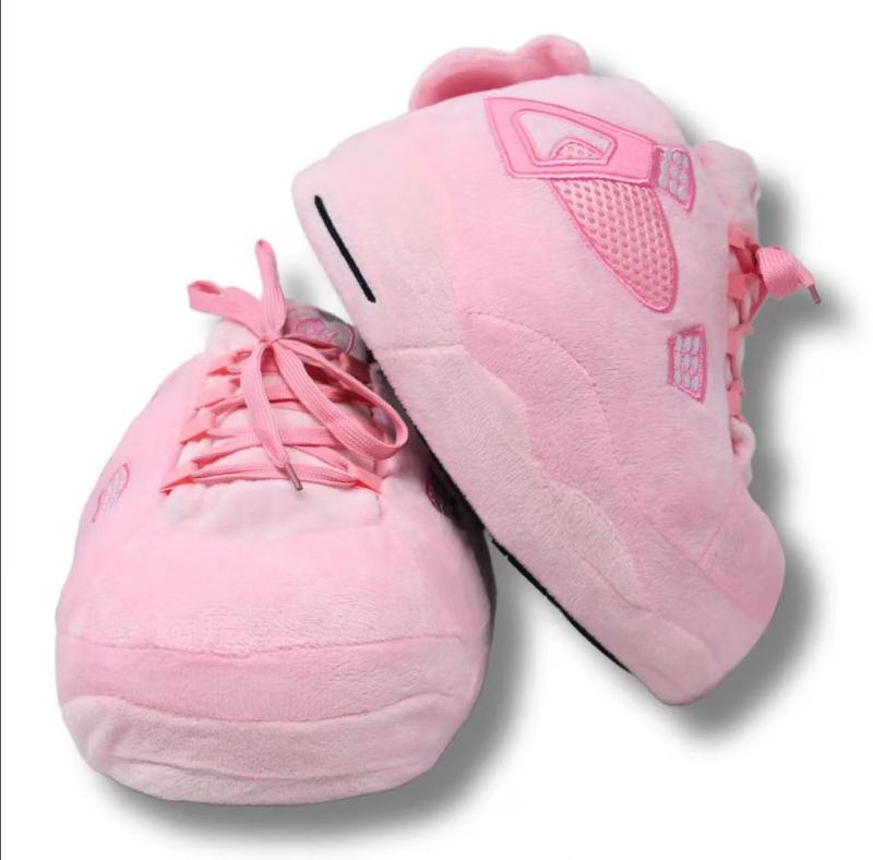 Plush Kickz PK4's -Pink Colection SneakerSlippers For lndoors & Outdoors Footwear ShoeComfort Slide Home Soft Perfect Gift UnisexYellow Red Unisex Slipper Comfort Slide house  30