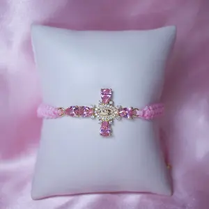 Pink Virgencita Adjustable Bracelet