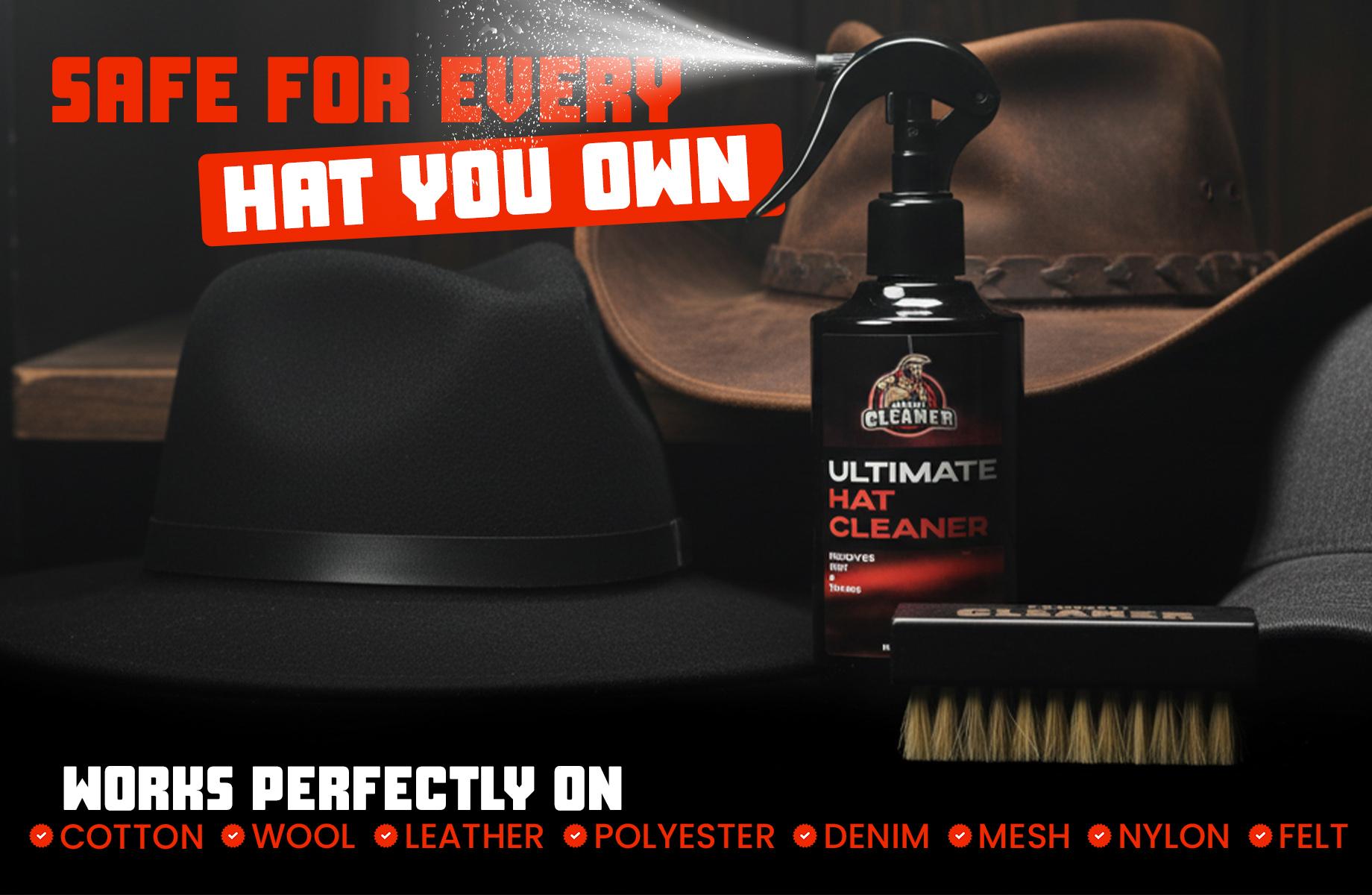 Hat Cleaning Kit – Foam Cleaner & Soft Brush for Baseball Caps, Cowboy Hats, Snapbacks & Stain Remover. Hat Cleaning Kit – Foam Cleaner & Soft Brush for Baseball Caps, Cowboy Hats, Snapbacks & Stain Remover.