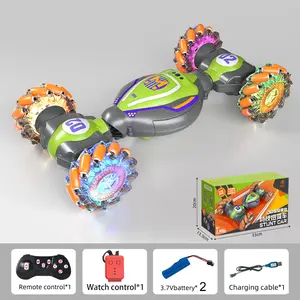 Gesture Sensing RC Stunt Car with Light & Music, 4WD 2.4GHz Remote Control Twist Car Boys Toys, Ideas Birthday Gift for Kid Age 8/9/10/11/12