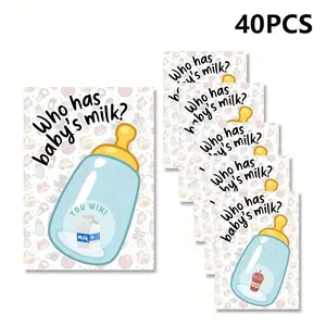 40 Scratch-Off Cards Baby Shower Game, Blue Color, Fun Prize Game for Guests, Interactive Creative Party Activity, Perfect for Celebrations