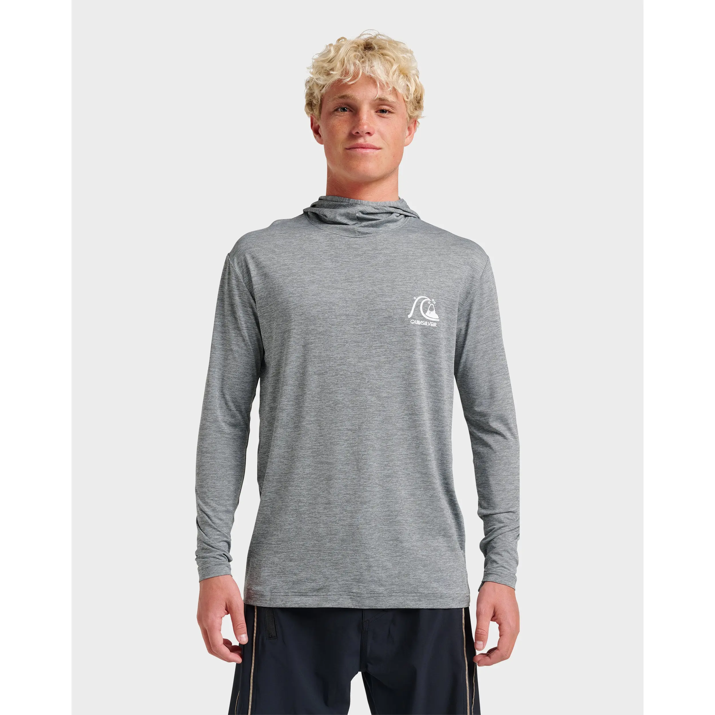 Quiksilver | Dna Logo Surf Hood Long Sleeve Surf Tee | Men's Stretch Fit Signature Logo | Surf & Swim