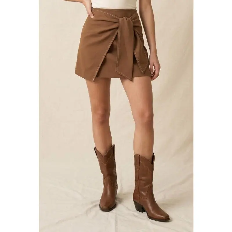 Saddle Up Tie Mini Skirt