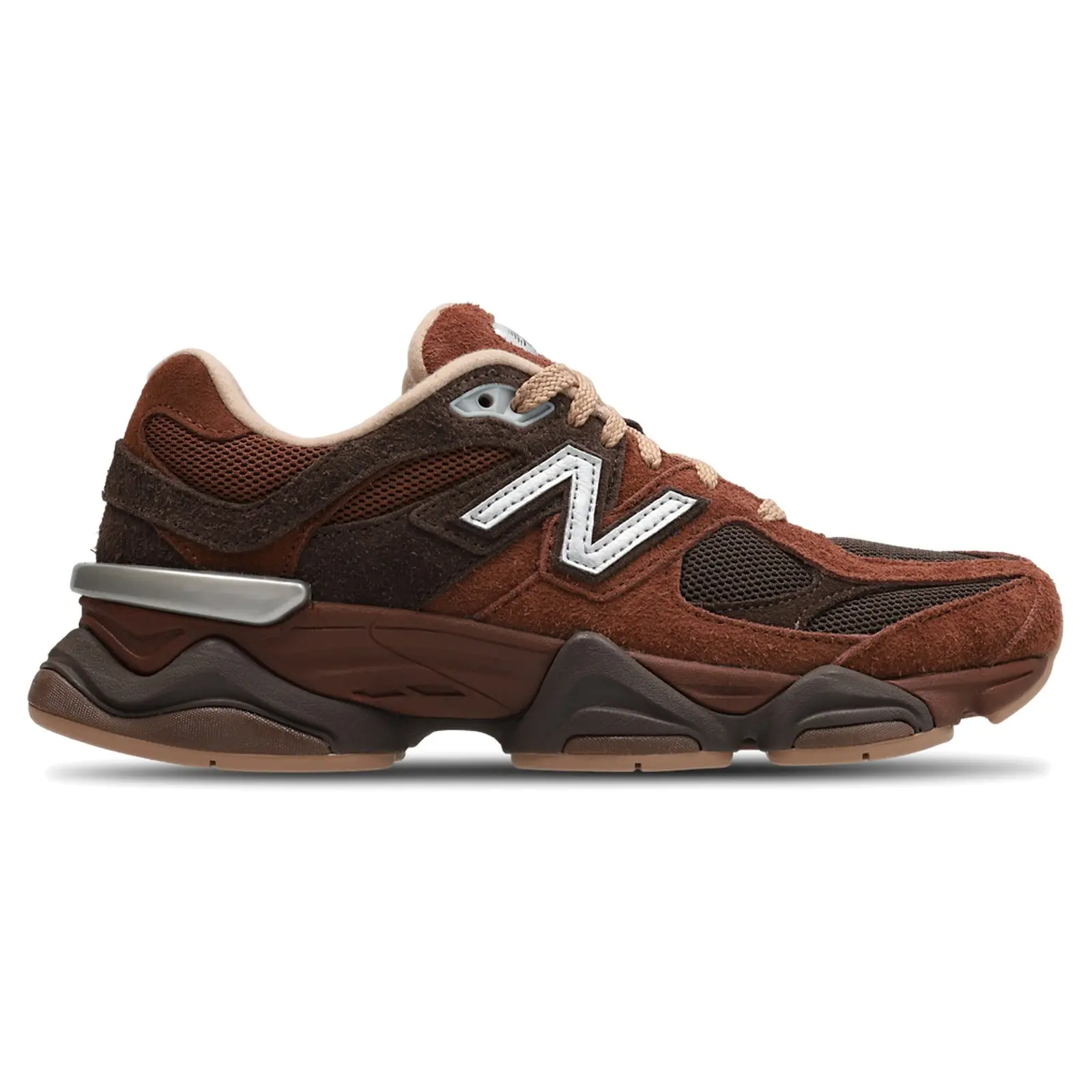 New Balance 9060 Black Coffee Rich Oak Sneaker - Authentic Original Women's Brown Chunky Athletic Shoe Unisex Trainer sport footwear Elegant Sporty office sneakers casual shoe low top burgundy shoes