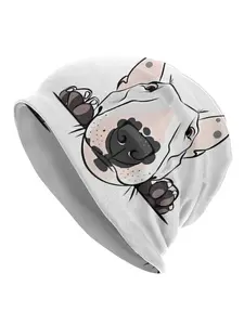 Men' Bull Terrier Dog Breed Bonnet Hat & Skull Beanie - Novelty Pet Lover with Bull Terrier Face, Casual Wear for Dog Owners (Skullies) for Bull Terrier Fans & Everyday Outfits)