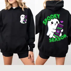 Halloween Energy Drink Alani Hoodie – 2-Sided Spooky Season Graphic Pullover, Soft Unisex Hoodie, Made in USA