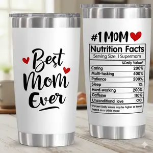 Unique Gift for Mom – Best Mom Ever Insulated Tumbler, 20oz Stainless Steel with Lid, Perfect for Valentine’s Day, Birthday, Mother’s Day | Drinkware with Double-Wall Vacuum Insulation
