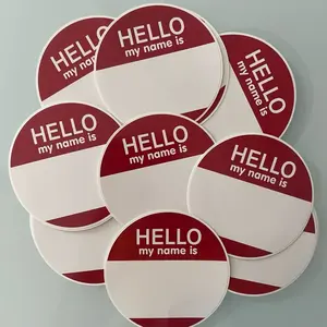 My Name Is Stickers Waterproof Decals Round Name Tag Labels for Easy Identification and Durability