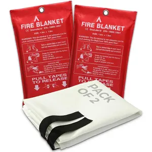 Fire Blanket for  and Kitchen -  Fiberglass Fire Suppression Blanket (40x40) for , Office & Camping - Instantly Smothers Flames - Lightweight &  (Pack of 2)
