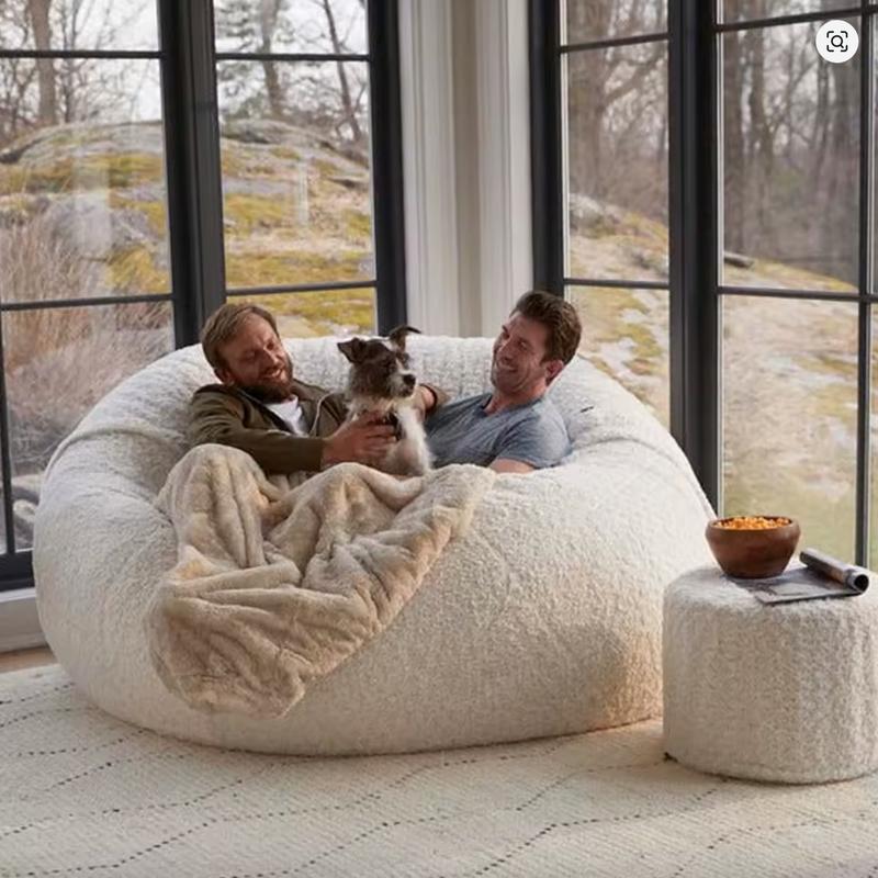 5FT Soft Fuzzy Bean Bag Couch with Filler for Cozy Living Room & Bedroom, Perfect Christmas Decor, Ideal Lazy Sofa