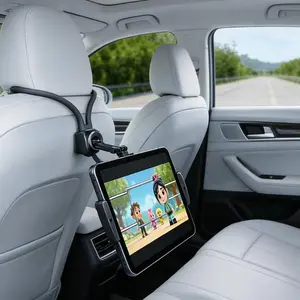Joytutus Flexible Car Back Seat Tablet Holder Stand for Tesla Sports Seats 360 Degree Rotation Universal Fit Rear Headrest Mount for Kids Adults Road Trip Essentials - Adjustable Phone Stand Grip Cellphone Smartphone