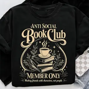 Anti Social Book Club Tshirt, Librarian, Book Lover Gift, Bookish Reading Shirt, Anti Social Shirt, Trendy Graphic Tee