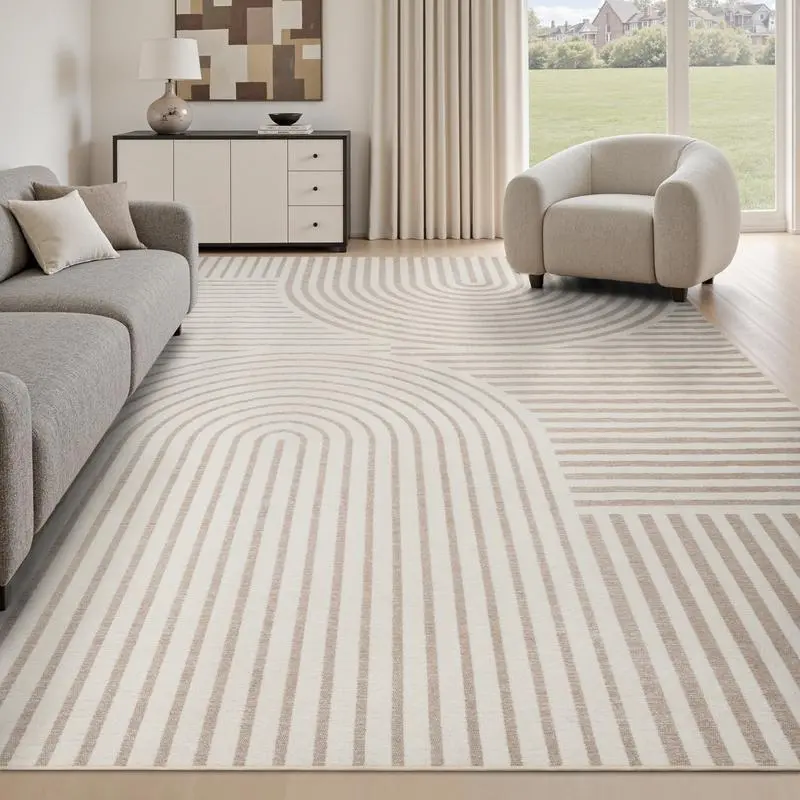 Boheme Jacquard-Textured Print Area Rug, Modern Neutral Graphic Boho Design, Machine Washable Non-Slip Easy-Care Rug for Living Room, Bedroom Decor, 2*3Ft, 3*5Ft