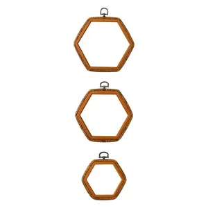 Embroidery Hoop Hexagon Display Frame DIY Decoration Cross Stitch Frame for Home Embroidery Projects Quilting Sewing Art Craft