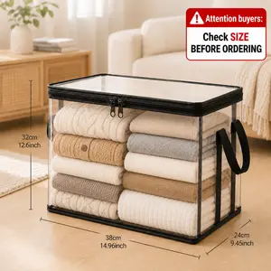 Black PVC Stuffed Animal & Doll Storage Box with Handle – Dustproof, Durable Toy Organizer for Kids’ Room, Playroom, Living Room, or Birthday Gift