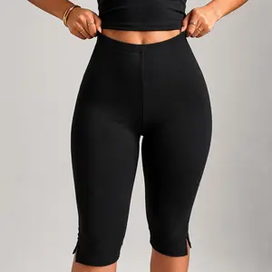 HIJESSE High Waist Capri Leggings Compression Pants Premium Stretch Knit Sportswear Workout Gym Running